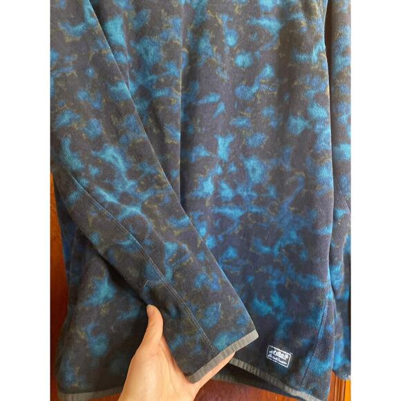 Fleece Eddie Bauer Camo Blue Green Sweatshirt Large - Picture 5 of 7